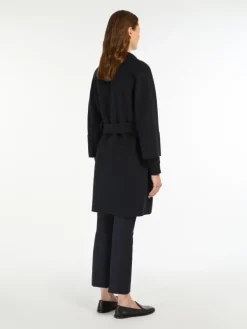 Short double-faced wool coat - MIDNIGHTBLUE