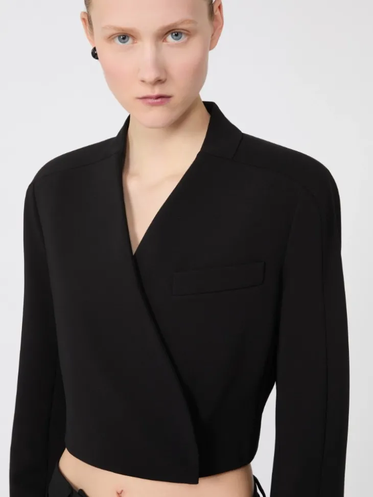 Short jersey jacket - BLACK