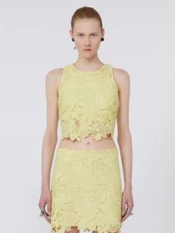 Short macramé top - LEMON
