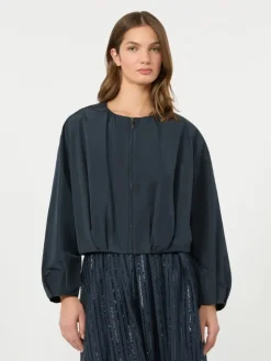 Short taffeta jacket - NAVY