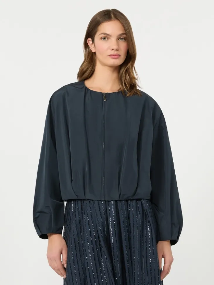 Short taffeta jacket - NAVY