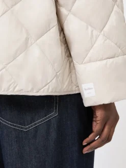 Short water-repellent canvas down jacket - SAND