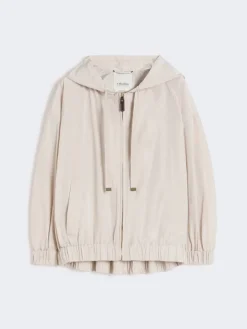 Short water-repellent taffeta jacket - SAND