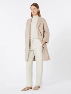 Short wool coat - BEIGE PINK