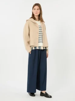 Short-sleeved viscose sweater - ECRU