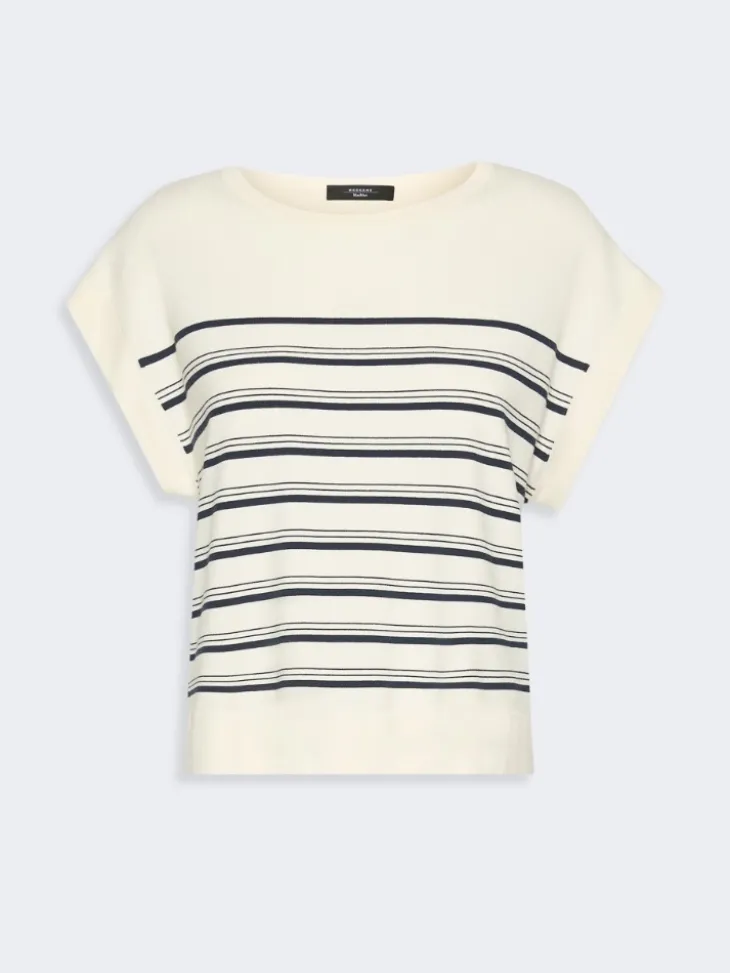Short-sleeved viscose sweater - ECRU