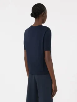 Silk and cotton jumper - NAVY