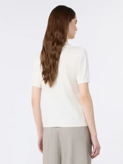 Silk and cotton yarn sweater - ECRU