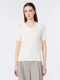 Silk and cotton yarn sweater - ECRU