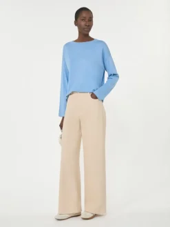 Silk and cotton yarn sweater - LIGHT BLUE