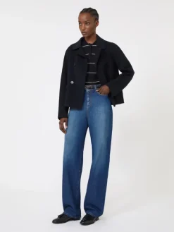 Silk and wool yarn jumper - NAVY