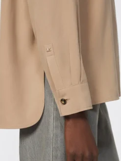 Silk canvas shirt - HAZELNUT BROWN
