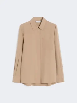 Silk canvas shirt - HAZELNUT BROWN
