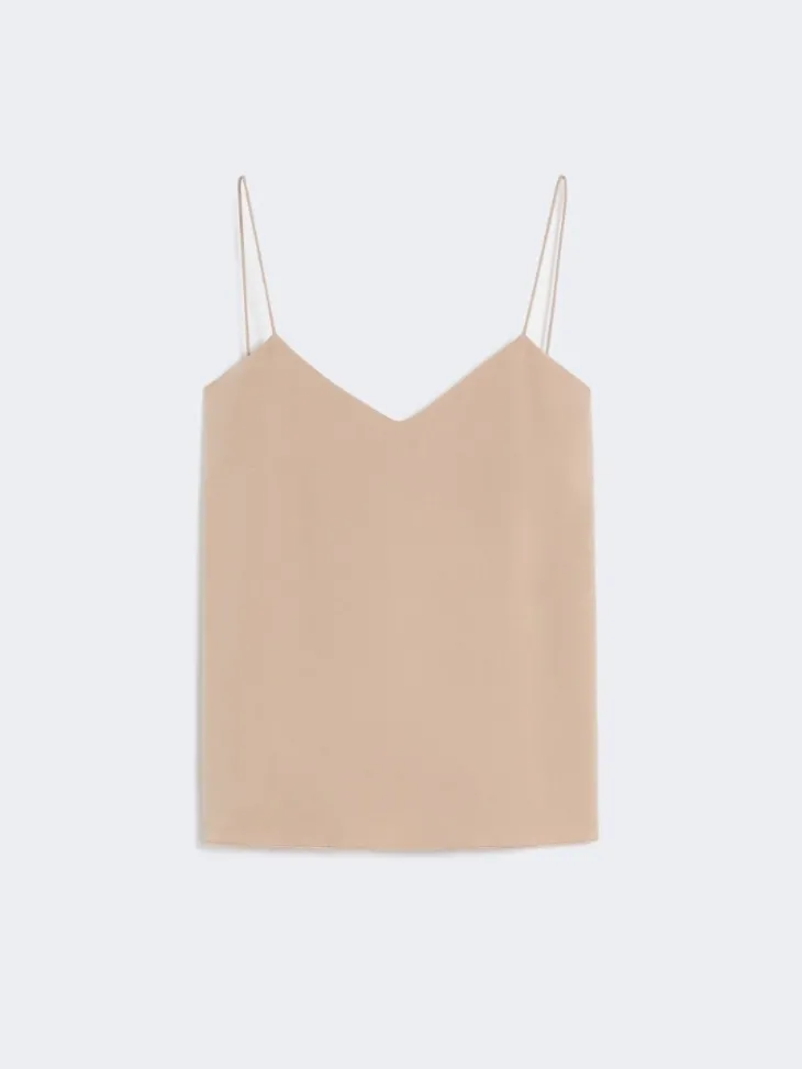 Silk canvas top - HAZELNUT BROWN