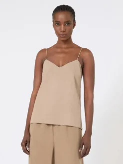 Silk canvas top - HAZELNUT BROWN