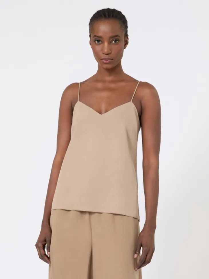 Silk canvas top - HAZELNUT BROWN