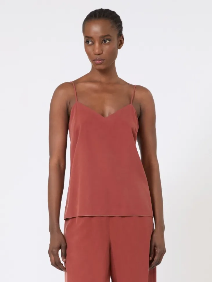 Silk canvas top - TERRA COTTA