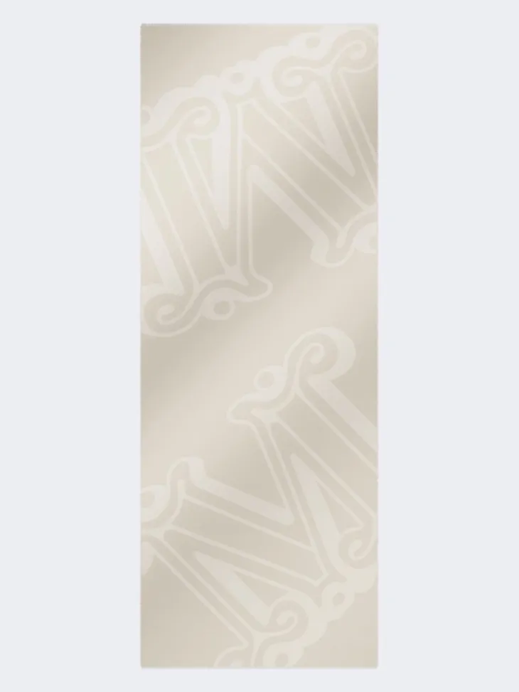 Silk, cashmere and wool jacquard stole - BEIGE