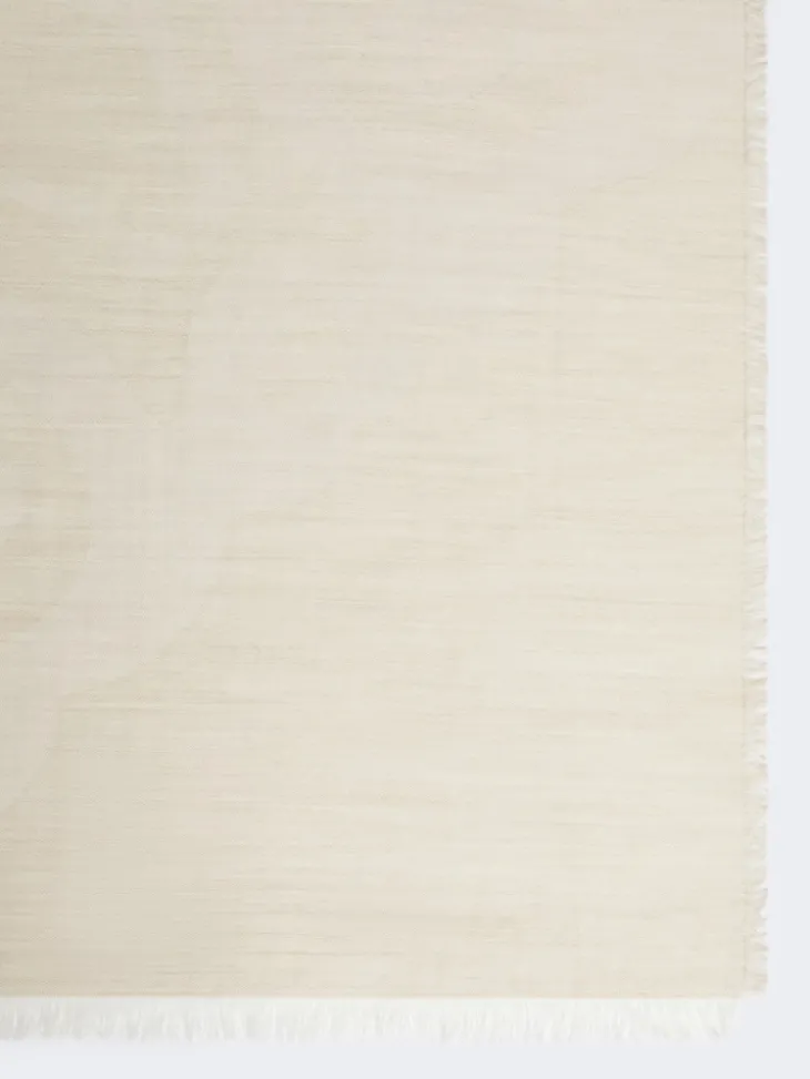 Silk, cashmere and wool jacquard stole - BEIGE