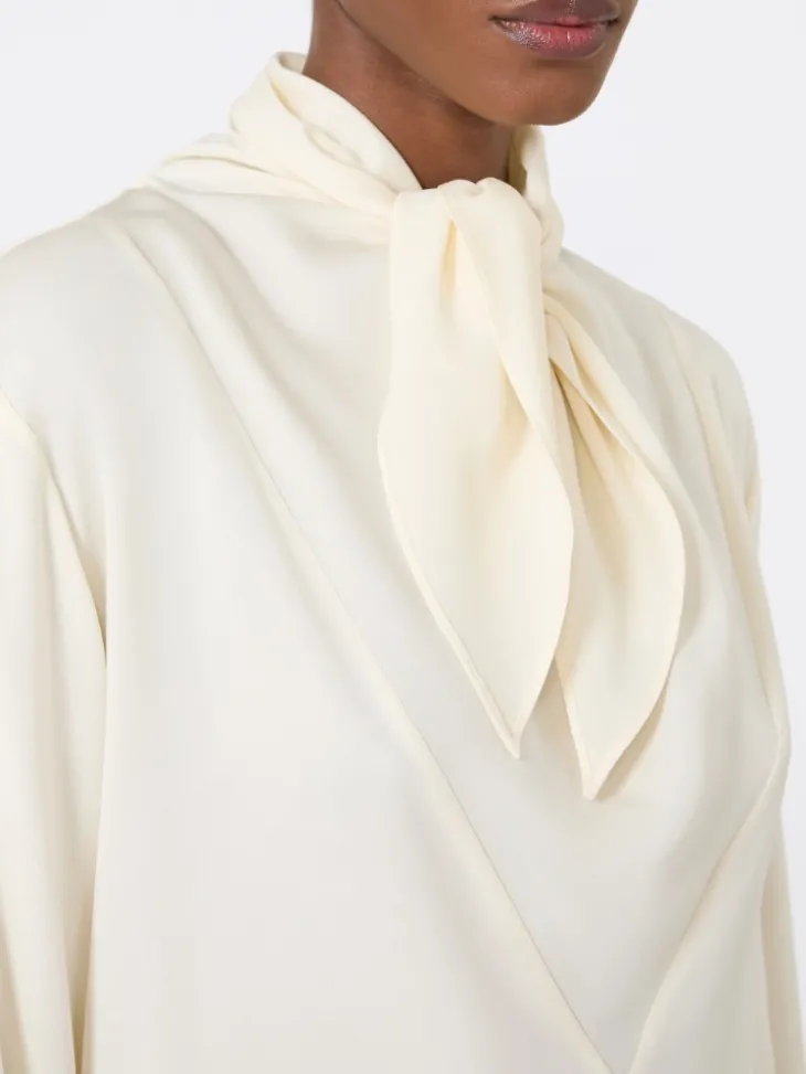 Silk charmeuse blouse - IVORY