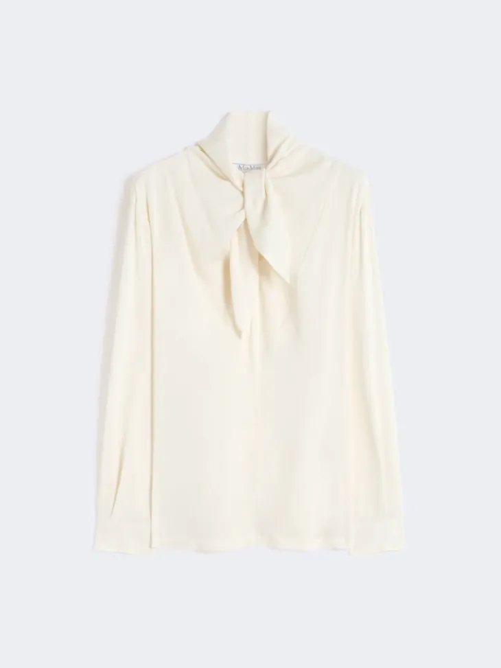 Silk charmeuse blouse - IVORY