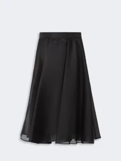 Silk circle skirt - BLACK
