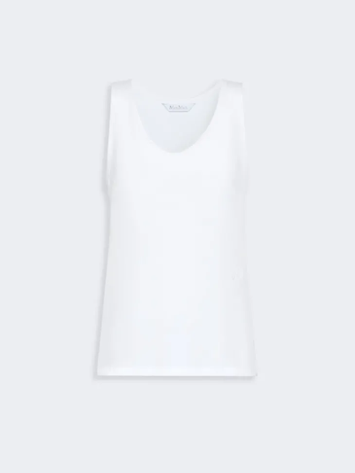 Silk crepe de chine top - WHITE