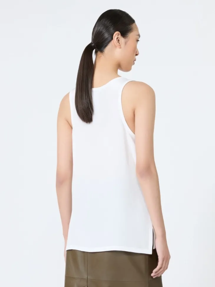 Silk crepe de chine top - WHITE