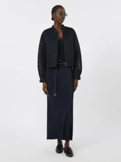 Silk crepe de chine top - ULTRAMARINE