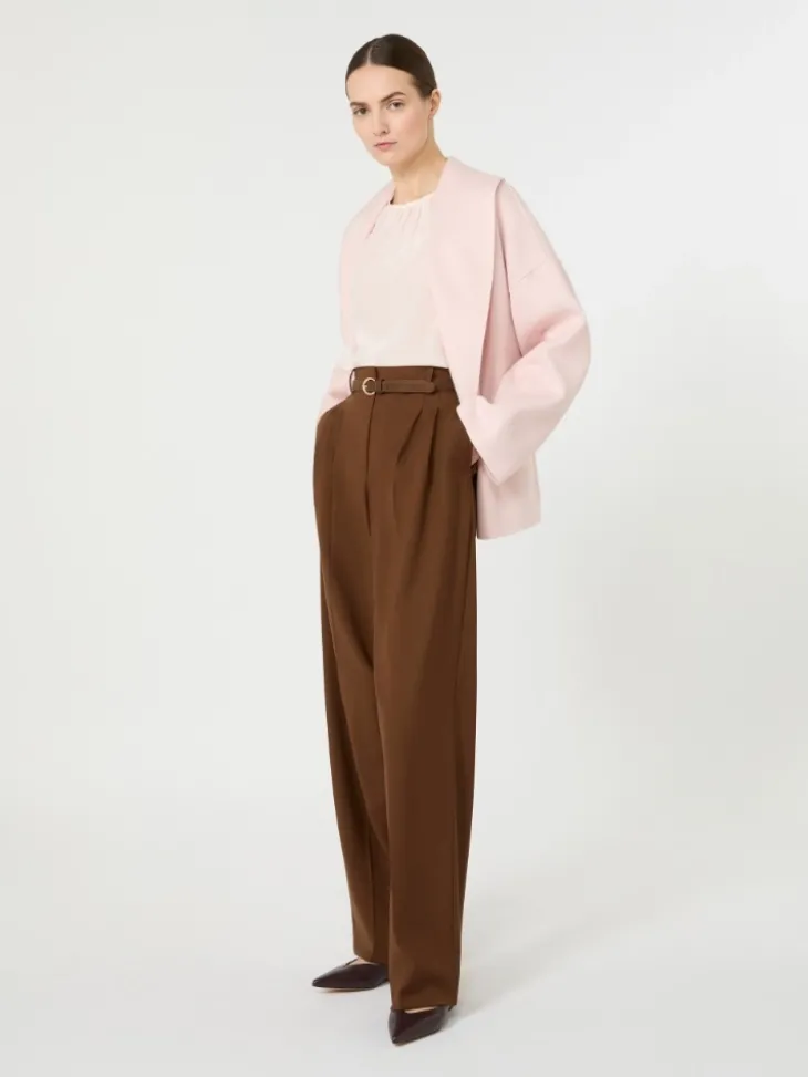 Silk crew-neck blouse - PINK