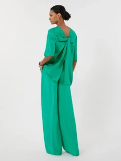 Silk crêpe de chine blouse - GREEN