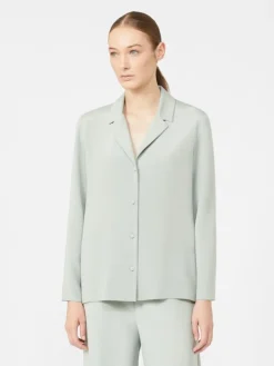 Silk crêpe de Chine shirt - PASTEL GREEN