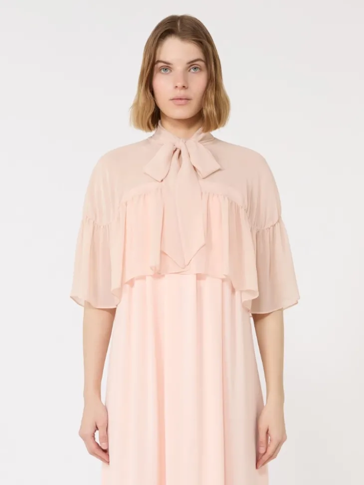 Silk georgette cape - BEIGE PINK
