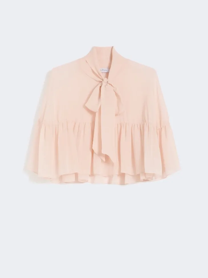 Silk georgette cape - BEIGE PINK