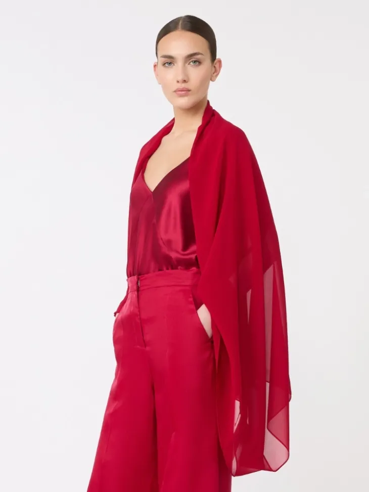 Silk georgette stole - GERANIUM