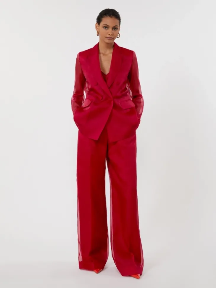 Silk organza blazer - GERANIUM