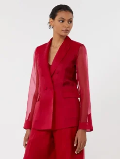 Silk organza blazer - GERANIUM