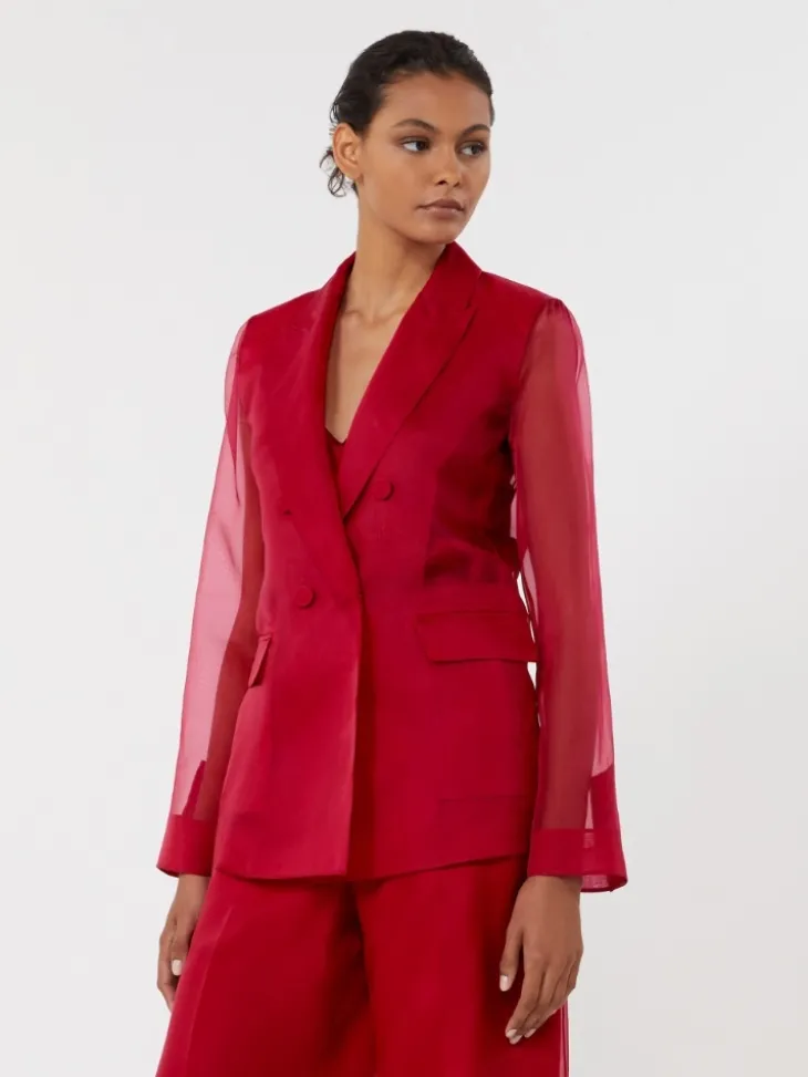 Silk organza blazer - GERANIUM