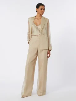 Silk organza blazer - SAND