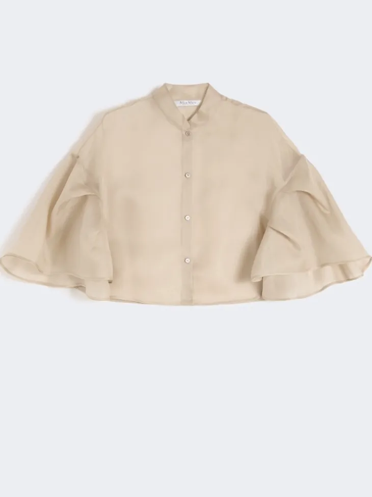 Silk organza cape - BEIGE