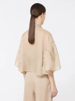 Silk organza cape - BEIGE