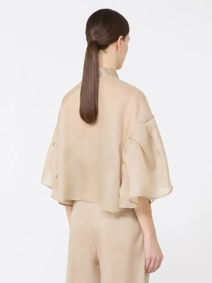Silk organza cape - BEIGE