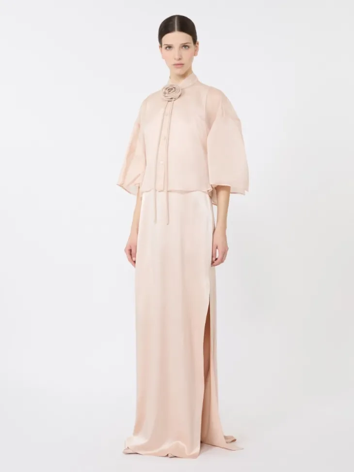 Silk organza cape - BEIGE PINK