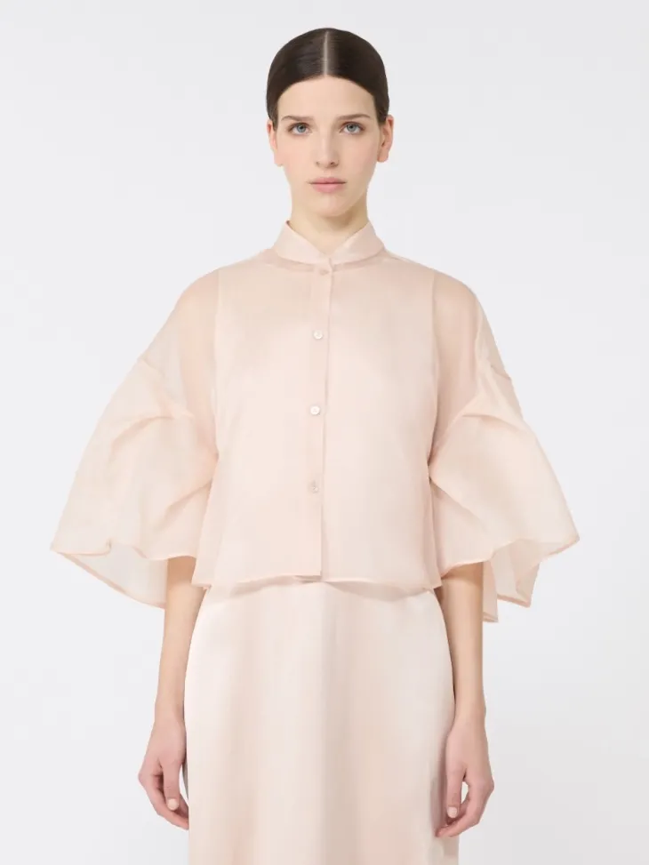Silk organza cape - BEIGE PINK