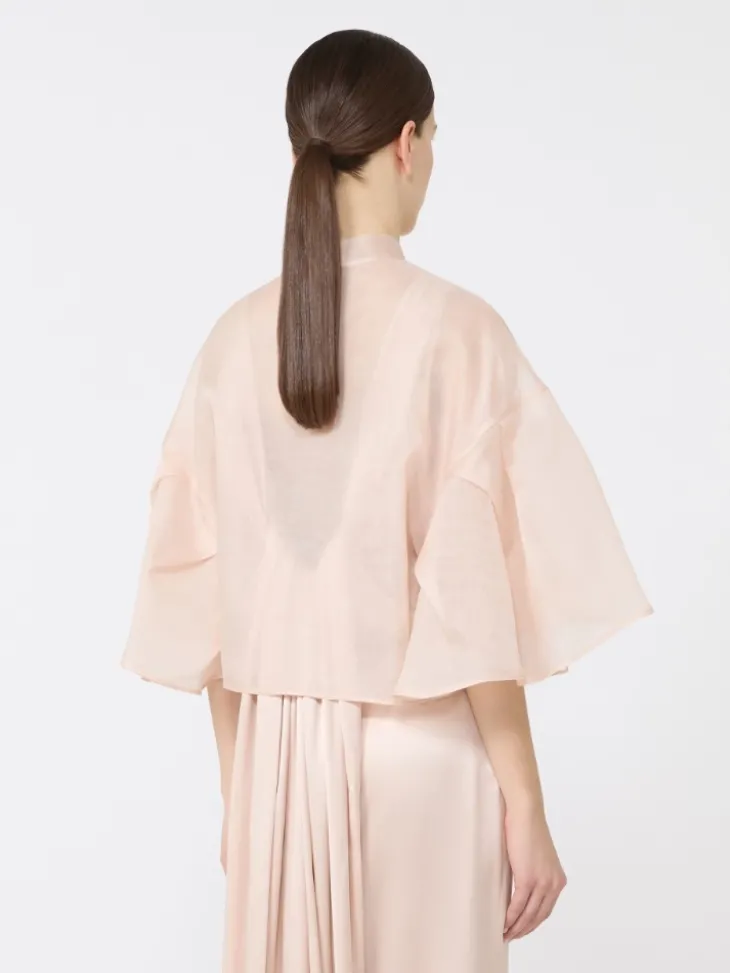 Silk organza cape - BEIGE PINK