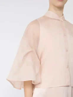 Silk organza cape - BEIGE PINK