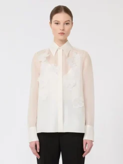 Silk organza shirt - WHITE