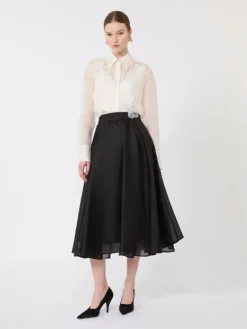 Silk organza shirt - WHITE