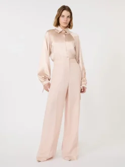Silk satin shirt - POWDER