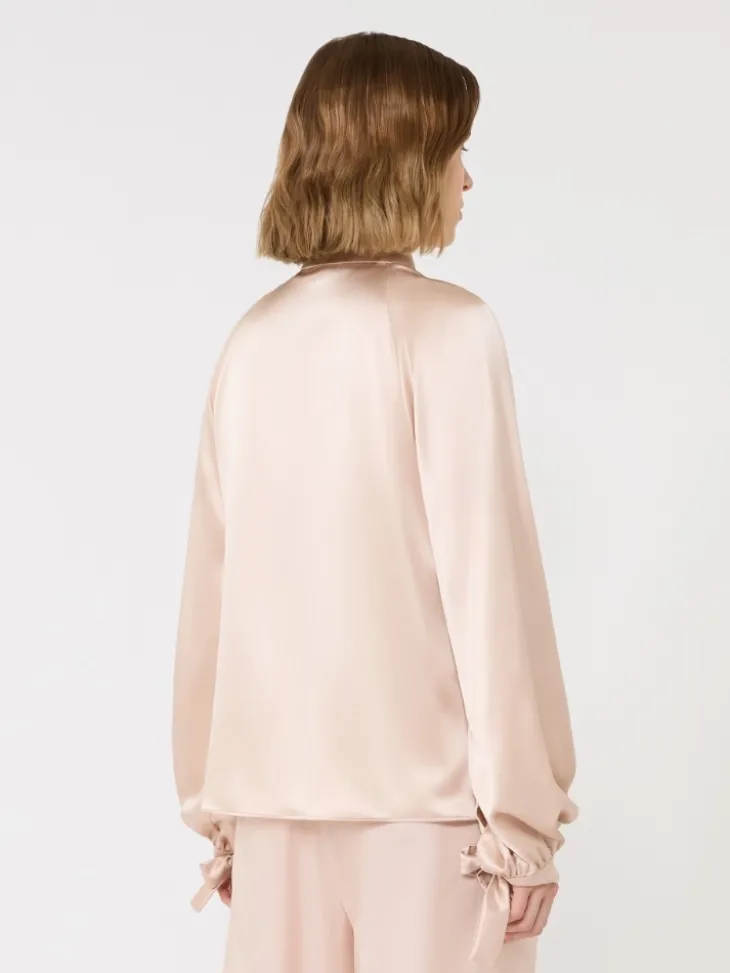 Silk satin shirt - POWDER